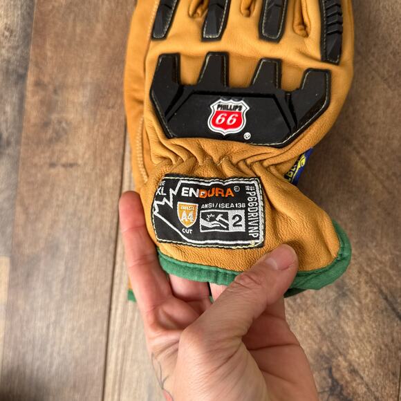 Work Gloves OILBLOC Endura Phillips 66 Leather ANSI A4 Cut-Resistant SZ XL - Picture 3 of 6